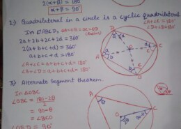Important proofs of circle theorems.