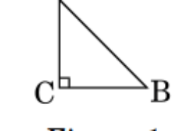 In Figure 1, ABC is an isosceles triangle right angled at C with AC = 4 cm. Find the length of AB