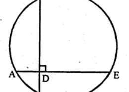 Question 18. In the adjoining figure, AE and BC intersect each other at point D. If ∠CDE = 90°, AB = 5 cm, BD = 4 cm and CD = 9 cm, find DE