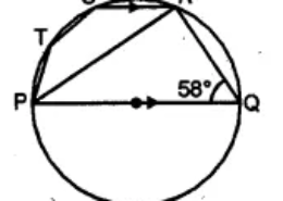 Question 7. (a) In the figure given below, PQ is a diameter. Chord SR is parallel to PQ.Given ∠PQR = 58°, calculate (i) ∠RPQ (ii) ∠STP (T is a point on the minor arc SP)