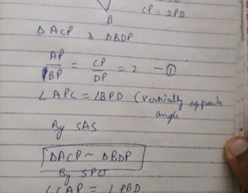 In the figure given below, AP = 2BP and CP = 2PD . (i) Prove that triangle ACP is similar to triangle BDP and AC || BD. (ii) If AC = 4.5 cm, calculate the length of BD.