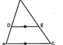 In the figure given below, DE∥BC and the ratio of the areas of △ADE and trapezium DBCE is 4:5. Find the ratio of DE:BC