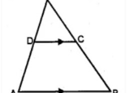 In the figure given below, AB∥DC and AB=2 DC. If AD=3cm,BC=4cm and AD,BC produced meet at E, find (i) ED (ii) BE (iii) area of △EDC : area of trapezium ABCD.