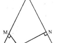 In the given figure, ABC is a triangle in which AB=AC.P is a point on the side BC such that PM⊥AB and PN⊥AC. Prove that BM×NP=CN×MP.