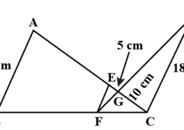 In the figure given below, AB,EF and CD are parallel lines. Given that AB=15 cm,EG=5 cm,GC=10 cm and DC=18cm. Calculate (i) EF (ii) AC.