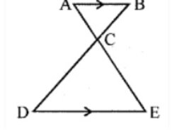 In the figure given below, AB∥DE,AC=3 cm,CE=7.5 cm and BD=14 cm. Calculate CB and DC.