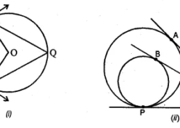 Question 18. (a) In the figure (i) given below, PA and PB are tangents at a points A and B respectively of a circle with centre O. Q and R are points on the circle. If ∠APB = 70°, find (i) ∠AOB (ii) ∠AQB (iii) ∠ARB (b) In the figure (ii) given below, two circles touch internally at P from an external point Q on the common tangent at P, two tangents QA and QB are drawn to the two circles. Prove that QA = QB.