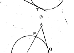 Question 33. (a) In the figure (i) given below, PAB is secant and PT is tangent to a circle. If PA : AB = 1:3 and PT = 6 cm, find the length of PB. (b) In the figure (ii) given below, ABC is an isosceles triangle in which AB = AC and Q is mid-point of AC. If APB is a secant, and AC is tangent to the circle at Q, prove that AB = 4 AP