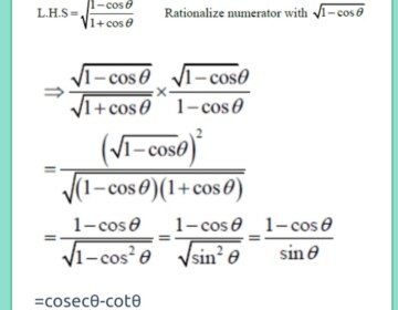 Prove that: √(1-cosθ)/(1+cosθ) = cosecθ-cotθ