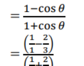 If cosθ=2/3, write the value of (secθ-1)/(secθ+1)