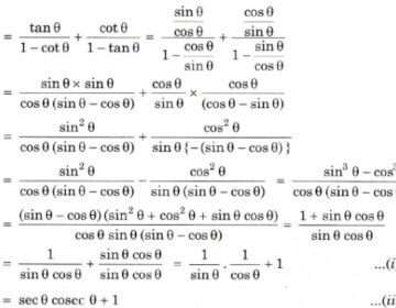 Prove that: tanθ/(1-cotθ) + cotθ/(1-tanθ) = (1+secθcosecθ)