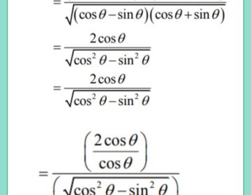 If m = (cosθ-sinθ) and n = (cosθ+sinθ) then show that √m/n + √n/m = 2/√1-tan²θ