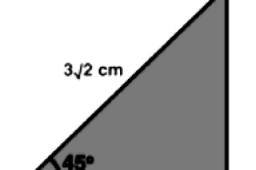 In the adjoining figure, ∆ABC is a right-angled at B and ∠A = 45°. If AC = 3√2 cm, Find (i) BC, (ii) AB