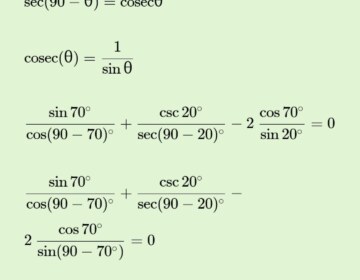 Prove that: Sin 70°/cos 20° + cosec 20°/sec 70°- 2cos 70° cosec20° = 0