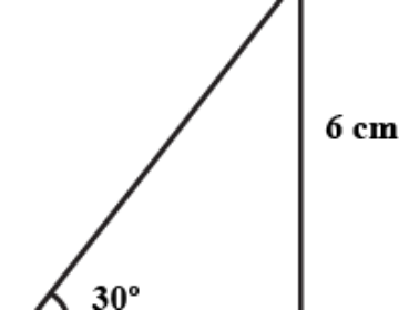 In the adjoining figure, ∆ ABC is a right-angled at B and ∠A = 30°. If BC = 6 cm, Find (i) AB, (ii) AC.