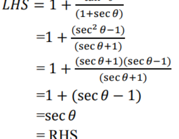 Prove that: 1 + tan²θ(1+secθ) = secθ