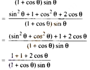 Prove that: sinθ/(1+cosθ) + (1+cosθ)/sinθ = 2cosecθ