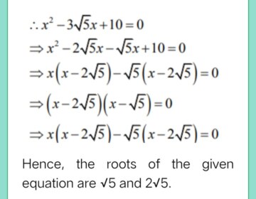 Solve the following quadratic equation: x²-3√5x+10=0