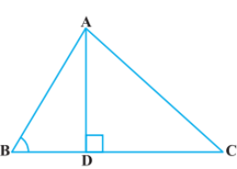In Figure, ABC is a triangle in which ∠ ABC < 90° and AD ⊥ BC. Prove that AC2= AB2+ BC2 – 2 BC.BD. Q.4