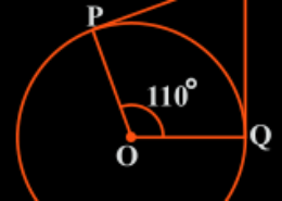 In Fig. 10.11, if TP and TQ are the two tangents to a circle with centre O so that ∠POQ = 110°, then ∠PTQ is equal to (A) 60° (B) 70° (C) 80° (D) 90° Q.2