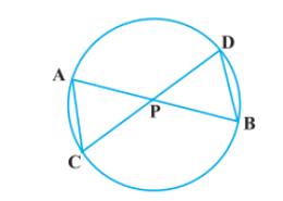 In Figure, two chords AB and CD intersect each other at the point P. Prove that : (i) ∆APC ~ ∆ DPB (ii) AP . PB = CP . DP Q.7