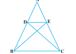 In the figure, if ΔABE ≅ ΔACD, show that ΔADE ~ ΔABC. Q.6