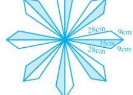 A floral design on a floor is made up of 16 tiles which are triangular, the sides of the triangle being 9 cm, 28 cm and 35 cm (see Fig. 12.18). Find the cost of polishing the tiles at the rate of 50p per cm2 . Q.8