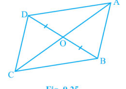 In Fig. 9.25, diagonals AC and BD of quadrilateral ABCD intersect at O such that OB = OD. If AB = CD, then show that:(ii) ar (DCB) = ar (ACB) Q.6(2)