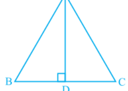 In ΔABC, AD is the perpendicular bisector of BC (see Fig. 7.30). Show that ΔABC is an isosceles triangle in which AB = AC. Q.2