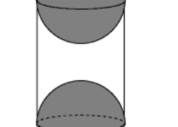 A wooden article was made by scooping out a hemisphere from each end of a solid cylinder, as shown in figure. If the height of the cylinder is 10 cm, and its base is of radius 3.5 cm, find the total surface area of the article. Q.9