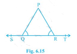 In Fig. 6.15, PQR = PRQ, then prove that PQS = PRT. Q.3