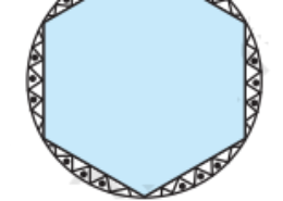 A round table cover has six equal designs as shown in Fig. 12.14. If the radius of the cover is 28 cm, find the cost of making the designs at the rate of ₹ 0.35 per cm2 . (Use √3 = 1.7).Q.13