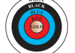 Fig. 12.3 depicts an archery target marked with its five scoring regions from the centre outwards as Gold, Red, Blue, Black and White. The diameter of the region representing Gold score is 21 cm and each of the other bands is 10.5 cm wide. Find the area of each of the five scoring regions.Q.3