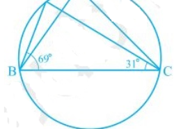 In Fig. 10.38, ABC = 69°, ACB = 31°, find BDC. Q.4