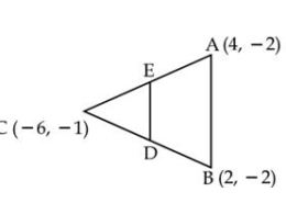 In triangle ABC, D and E are mid-points of the sides BC and AC respectively. Find the length of DE. Prove that DE = 1/2AB.​